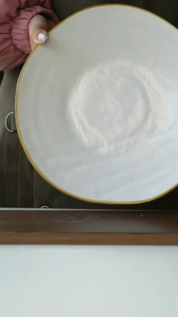 【闪购商品】陶瓷出意大利白色不规则盘@4-2@