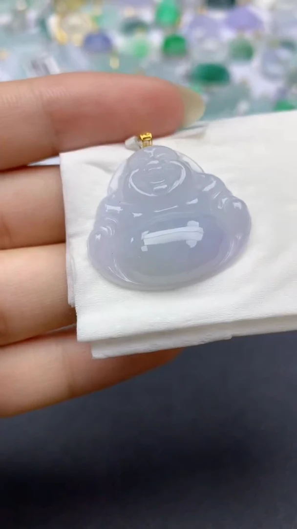 颈饰18K金镶嵌翡翠天然缅甸a货翡翠百元以上9元证书费自理