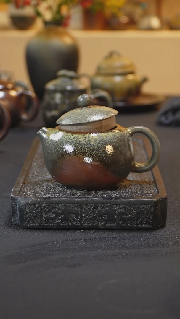 茶壶紫砂纯自然柴烧