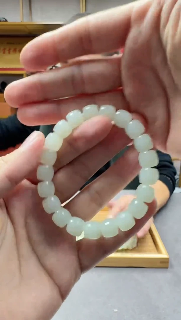 未镶嵌手链和田玉12且末暖白