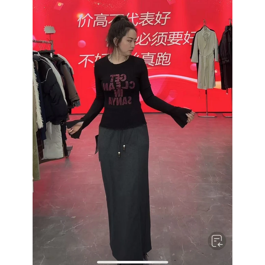 732067/120 百褶半身裙中长款垂感垂感显瘦裙子 BSQ/0113  Z888