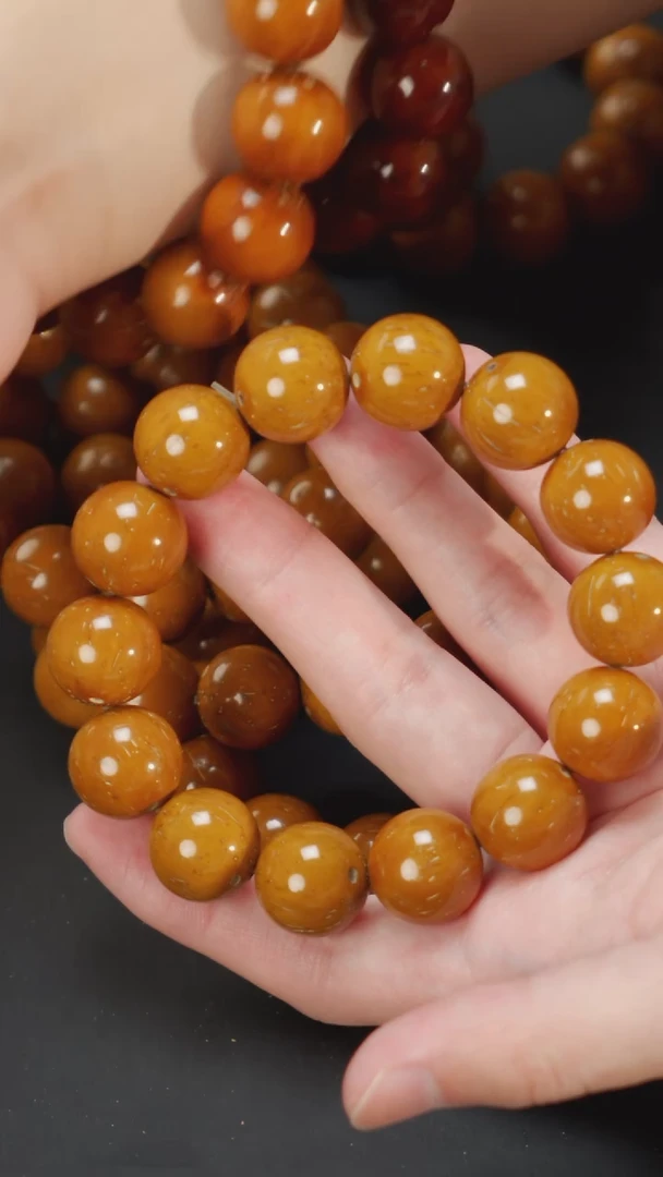 紫金鼠手串纯色光珠17+