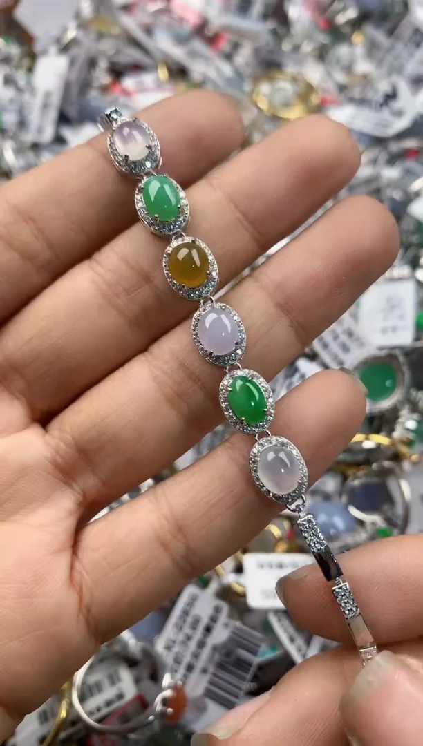 银S925镶嵌戒指翡翠12-12-12           7