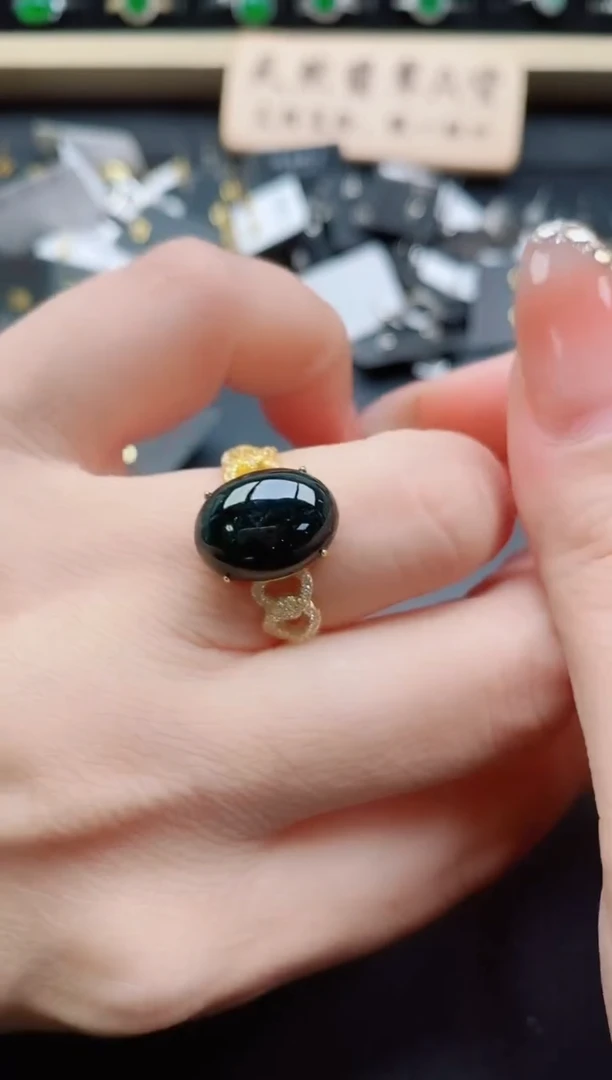 银S925镶嵌戒指翡翠2121212