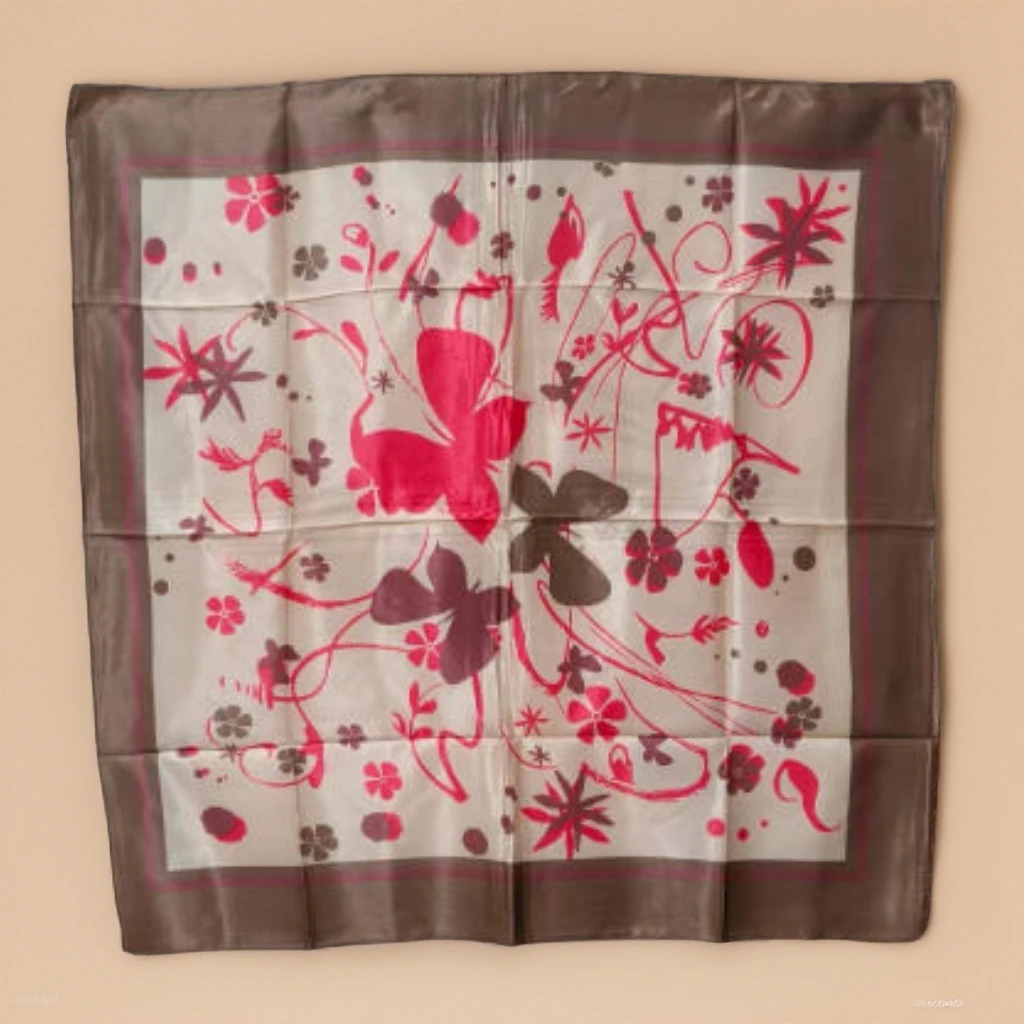 AB6【粉白】70*70春夏新款防晒遮阳洋气百搭丝巾