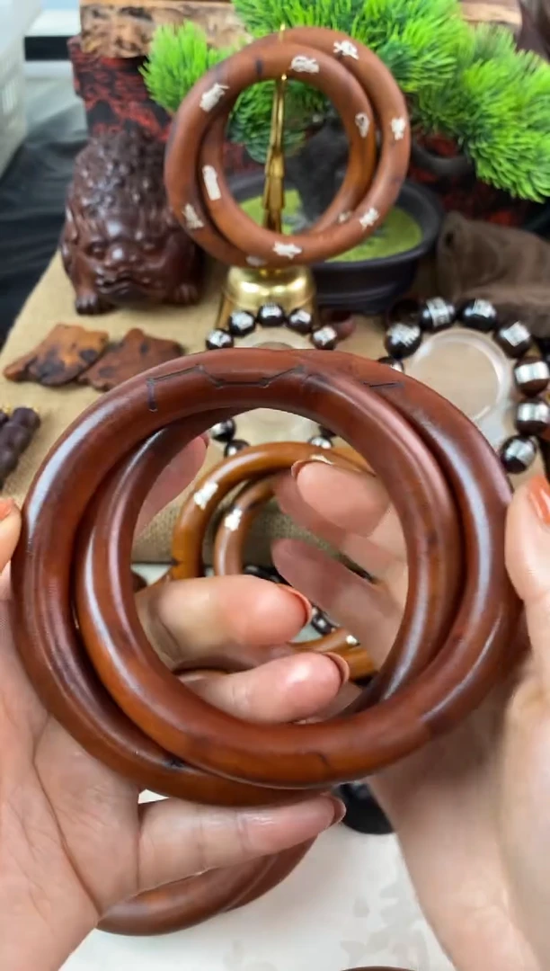 木枣木80乾坤圈刻六七星一物一拍雷焦