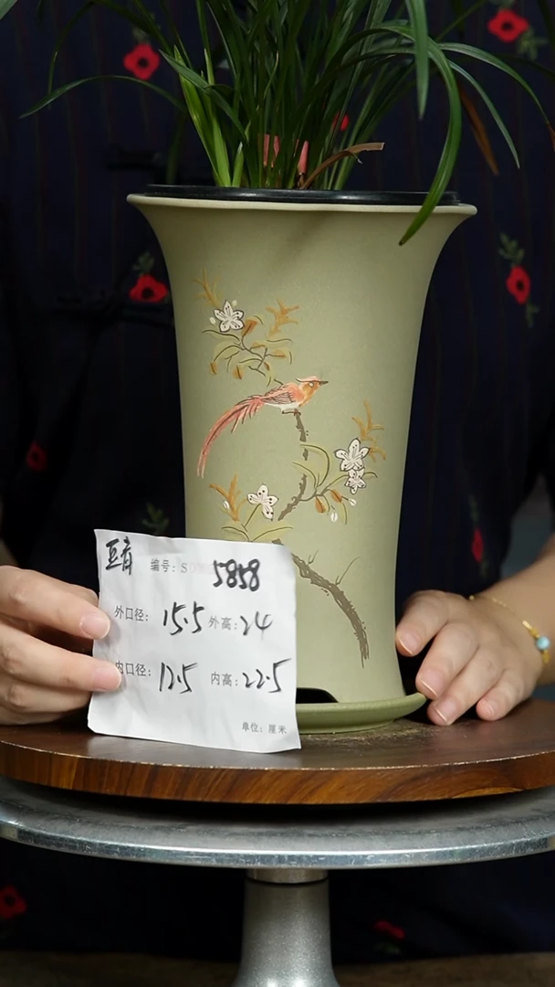 紫砂花盆5858+Z紫砂花盆紫砂^