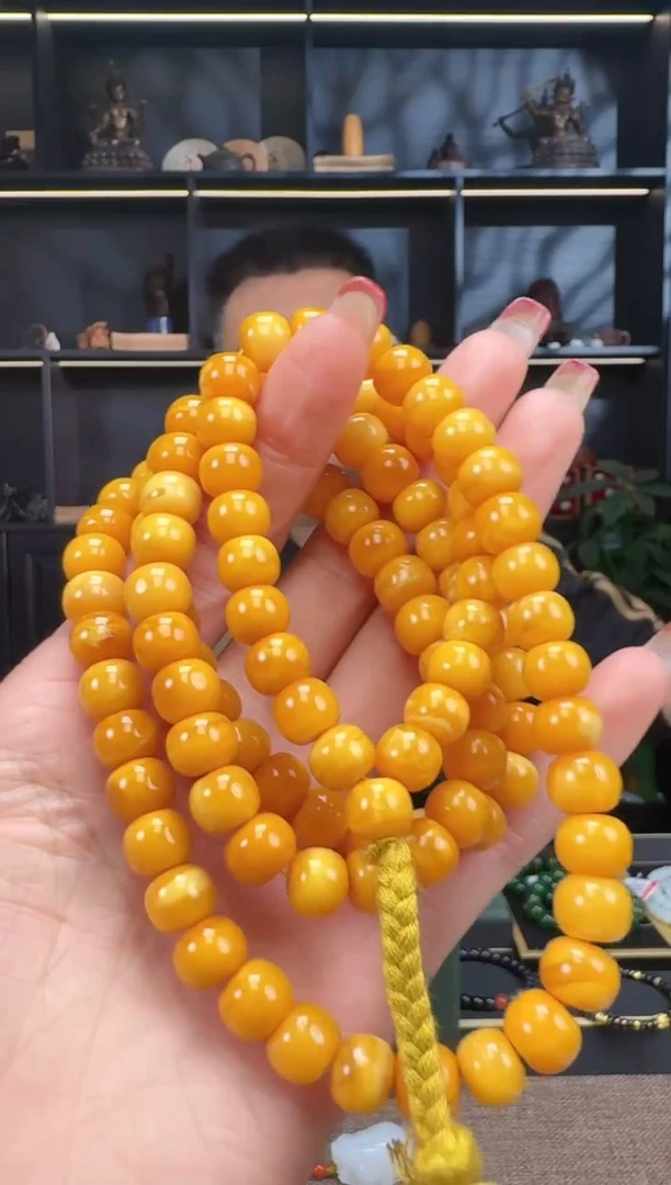 【闪购商品】蜜蜡裸石未镶嵌9mm老型项链