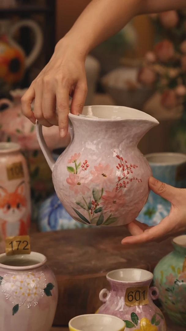 陶瓷114景德镇设计师手作花器摆件侘寂风