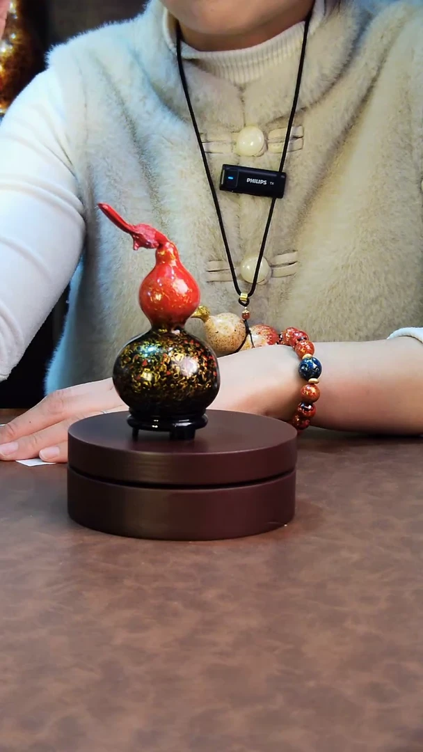 【闪购商品】112直播一物一图大漆酒葫芦送底座送挂绳