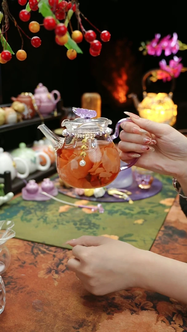 【闪购商品】紫色铃兰花茶壶+链子