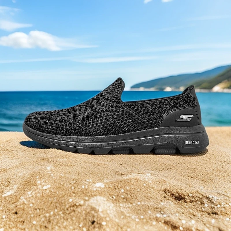 【甄子丹推荐】薄如蝉翼斯凯奇夏闪穿健步鞋男鞋软底网面透气网布鞋