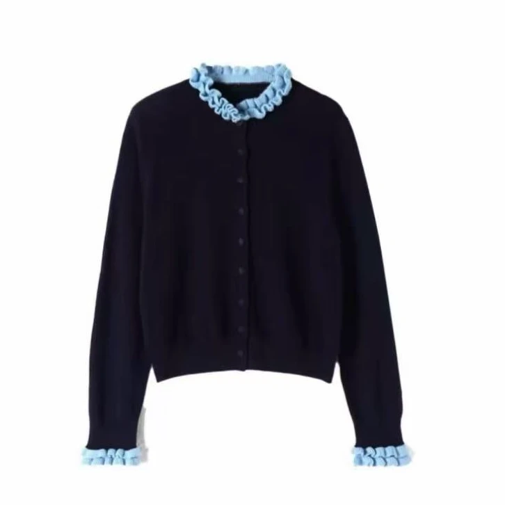 秋冬花边针织毛衫