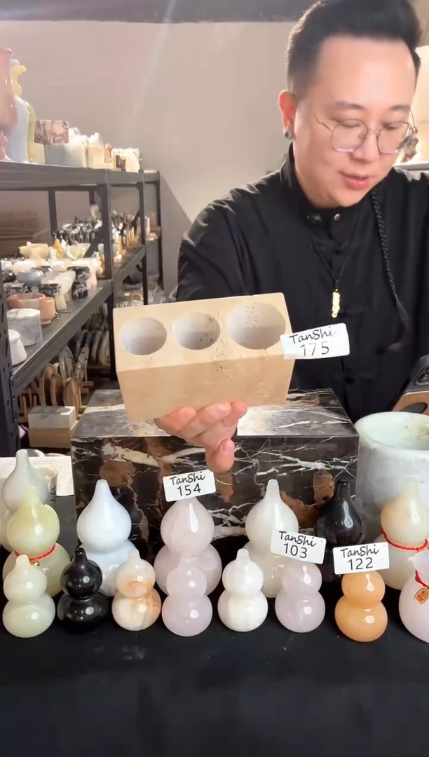 石材175天然洞石牙刷架