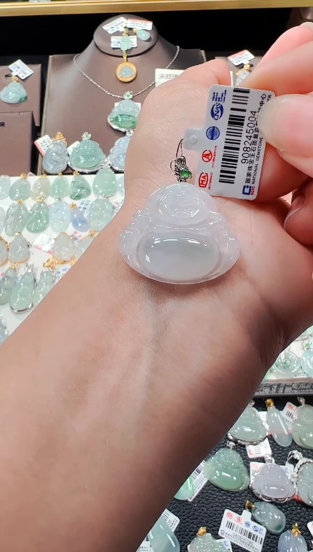 【闪购商品】翡翠吊坠(不含链)18K金镶嵌佛公吊坠004