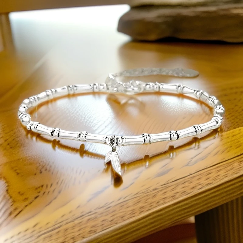 足银手链气质升竹节手链