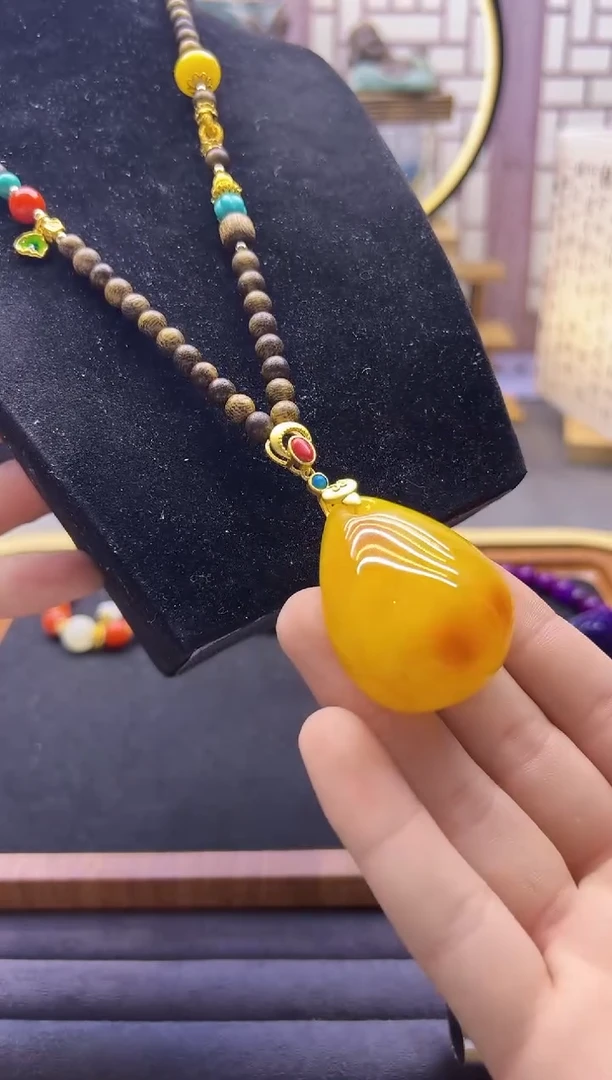 【闪购商品】蜜蜡颈饰14K金镶嵌X15