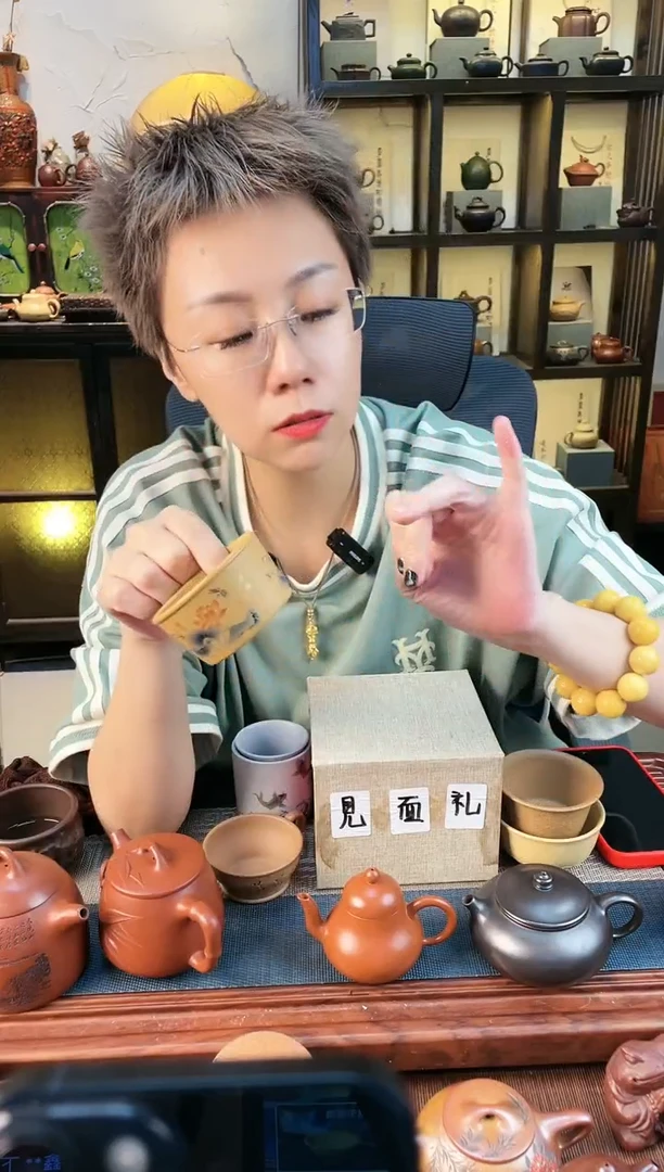 茶壶紫砂徐俊蟹黄段泥荷塘清趣大口碗杯紫砂杯