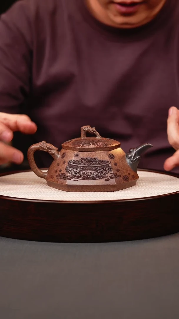 茶壶紫砂沉香泥六方石瓢