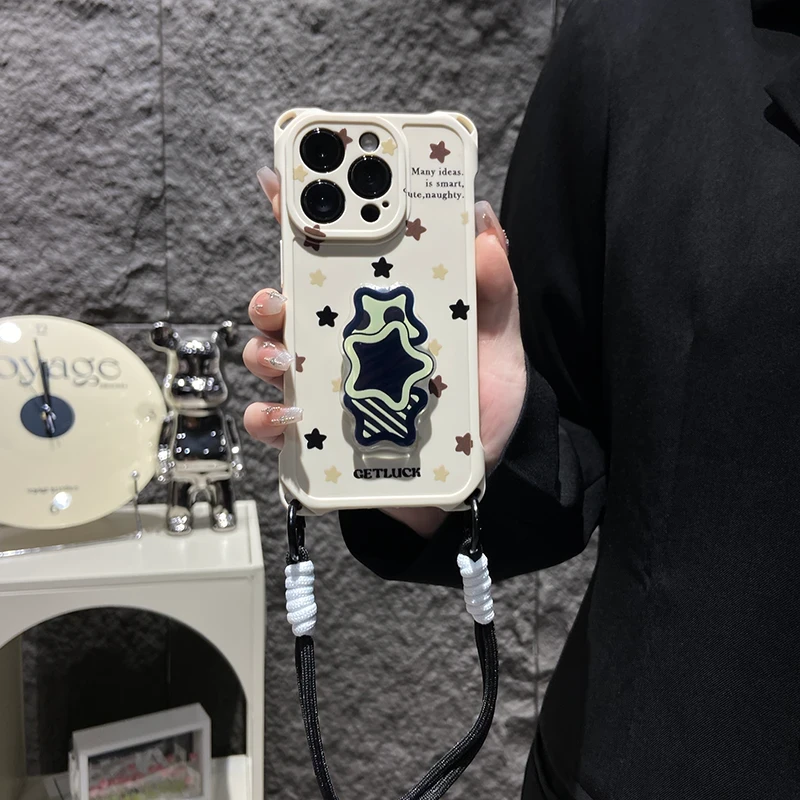 棕色系星星适用苹果16promax手机保护壳iPhone15新款华为mate60pr