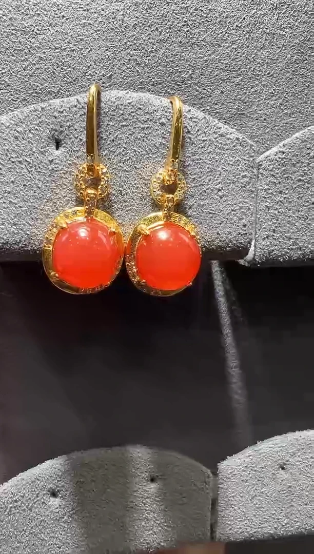 【闪购商品】南红玛瑙耳饰未镶嵌耳坠一对/多样性发货