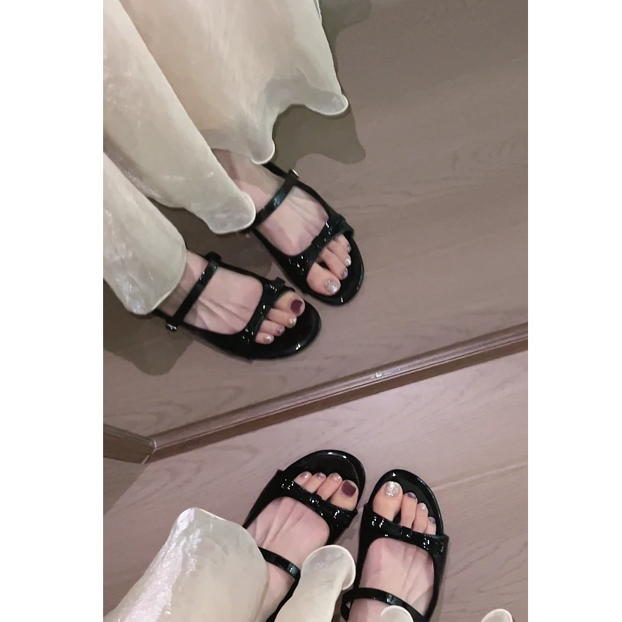 设计感仙女风露趾凉鞋女夏季新款内增高时尚百搭外穿一字带凉拖女