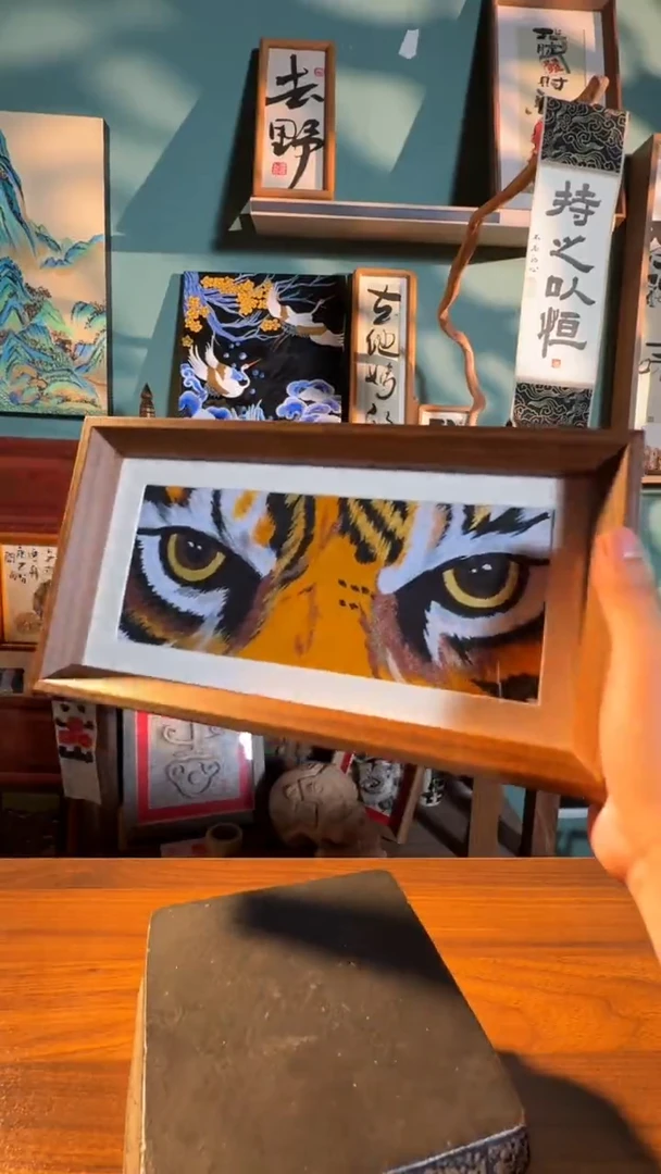 书法虎虎生威 书画摆台 原创孤品