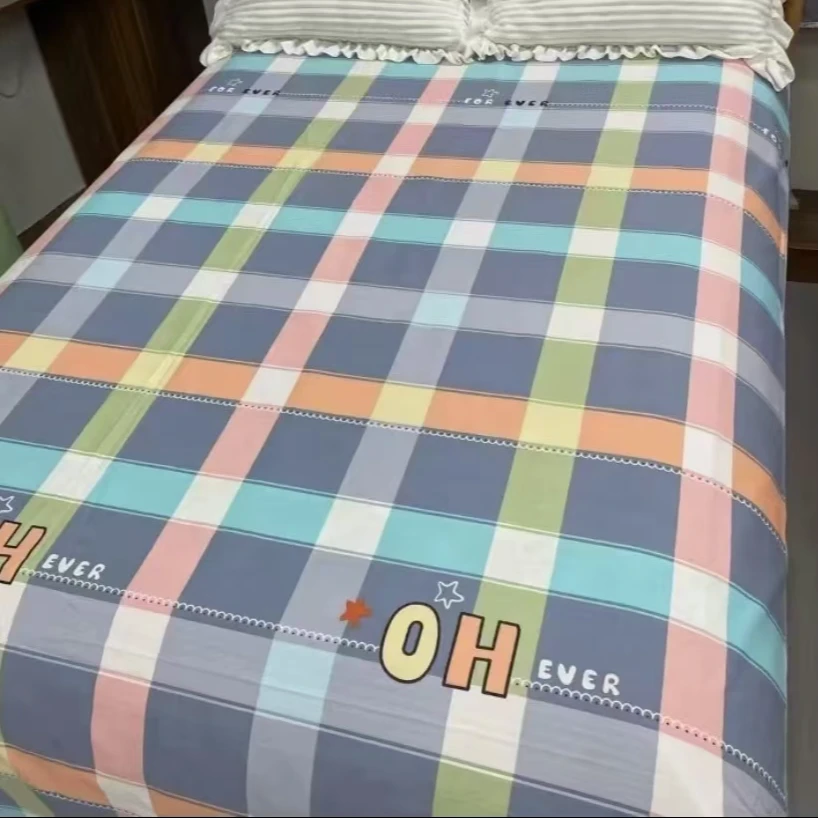 双人床单-【靓彩格子】尺寸2米秋冬季加密加厚斜纹棉