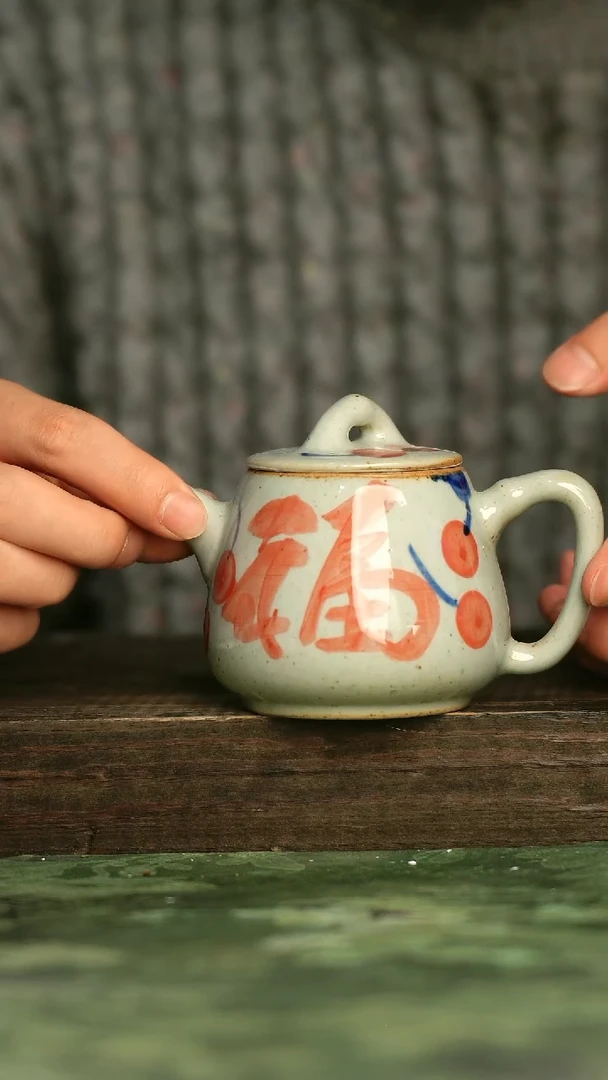 陶瓷青诗集手工手绘瓷器