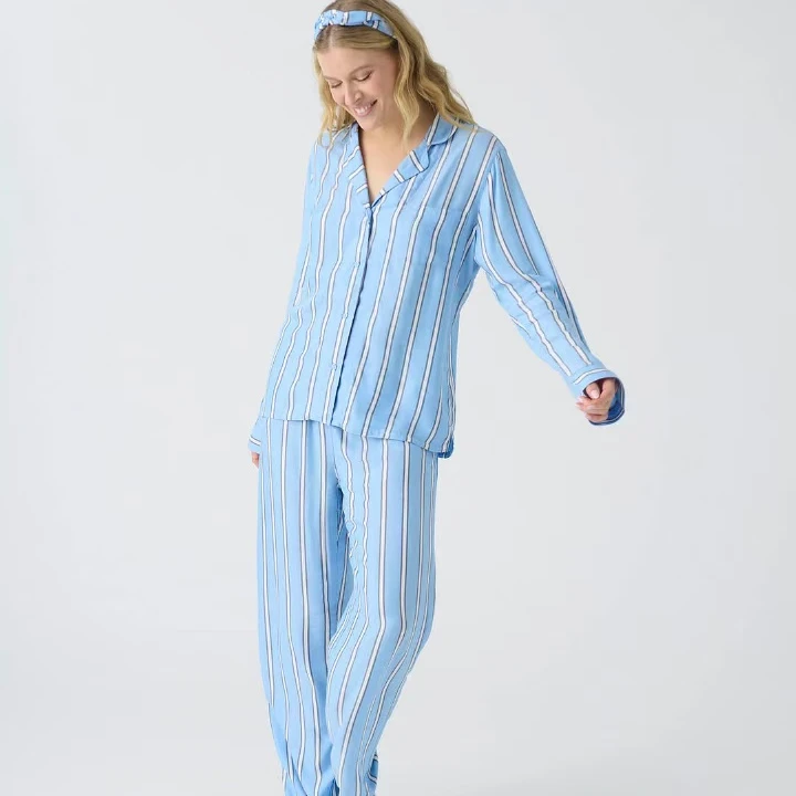 长袖睡衣家居服套装秋季舒适春夏简约时尚阔腿上衣春秋薄款女