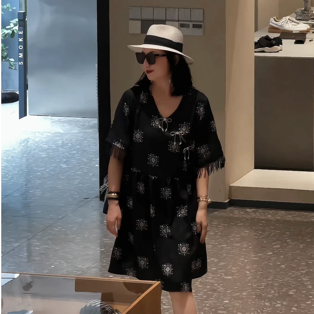 【娜姐穿搭7016新款】2025年巴瑟大码女装宽松显瘦百搭潮流卫衣裙