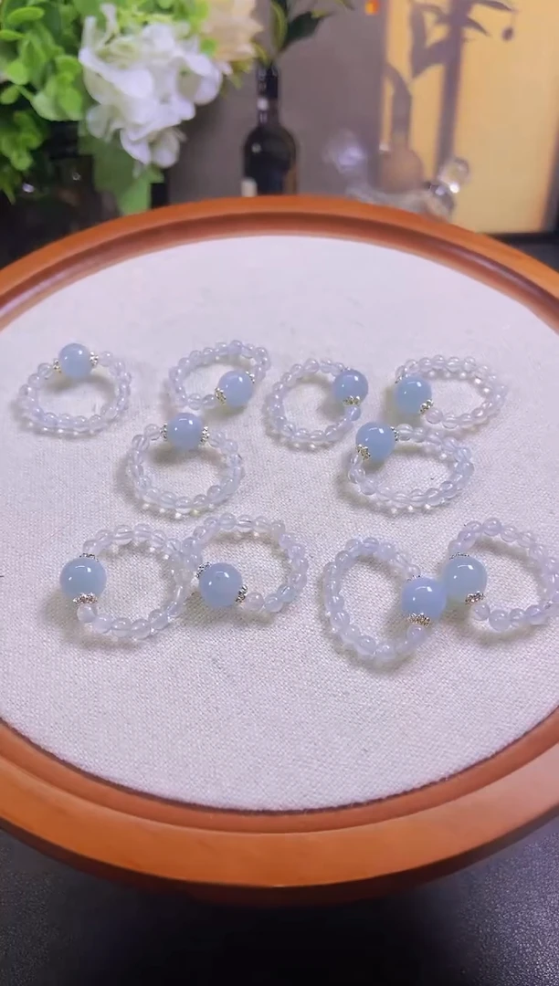 水晶戒指未镶嵌海蓝宝