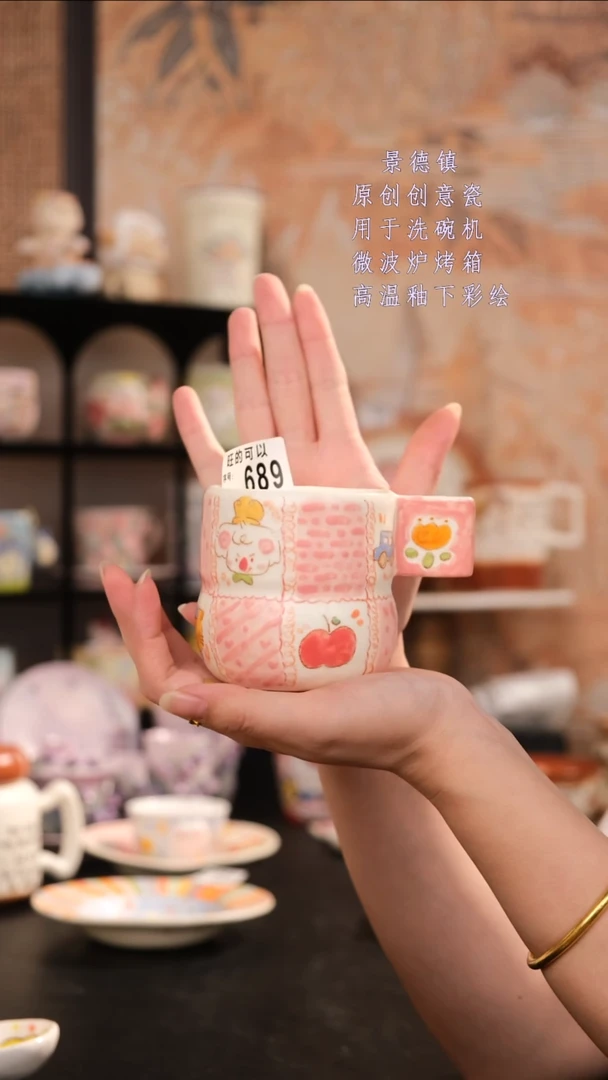 摆件景德镇手工手绘设计师款