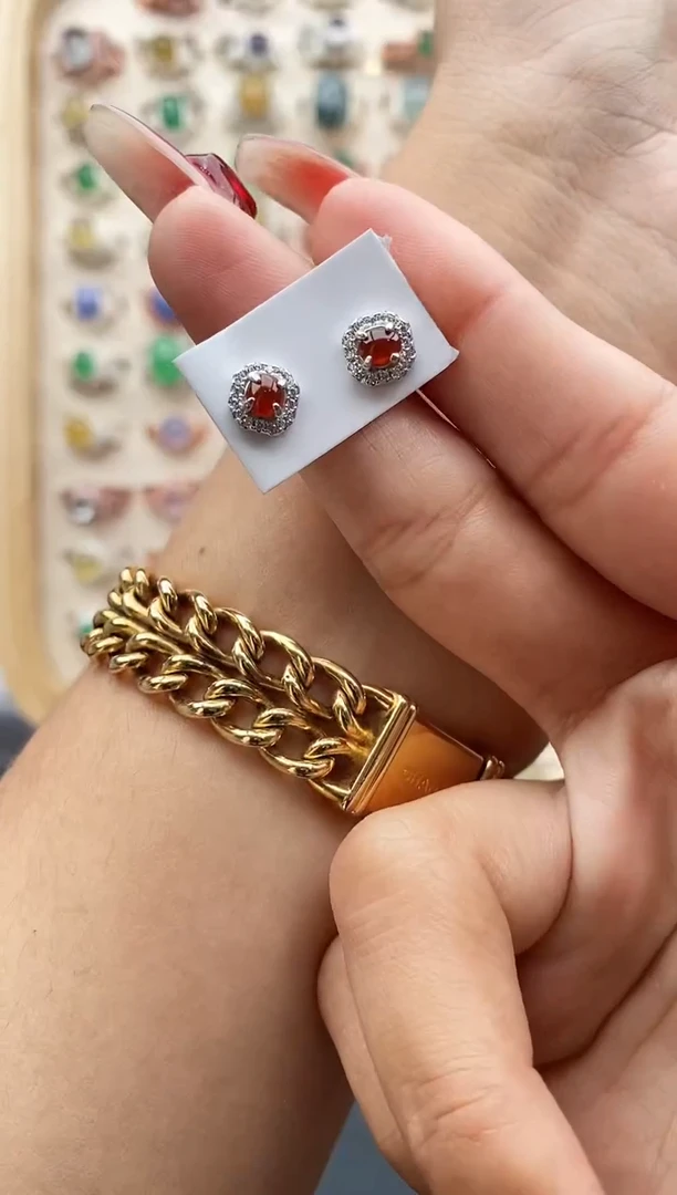 【闪购商品】翡翠耳饰银S925镶嵌缅甸天然A货翡翠111  9+10