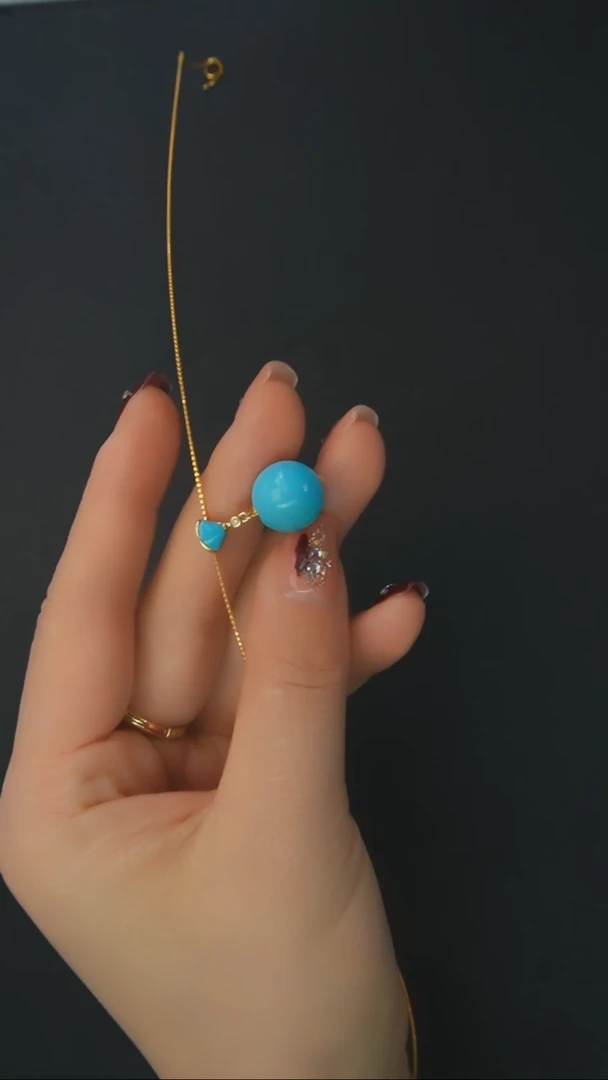 【闪购商品】绿松石吊坠18K金镶嵌发货一件