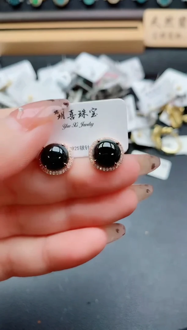 银S925镶嵌戒指翡翠1