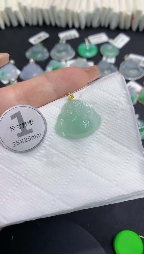 吊坠(不含链)18K金镶嵌翡翠11111111111