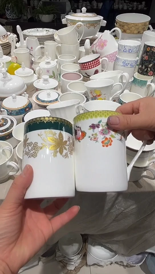 瓷马克杯隆达骨质瓷2个