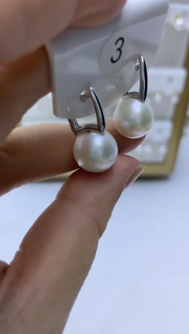 银S925镶嵌耳饰淡水珍珠3