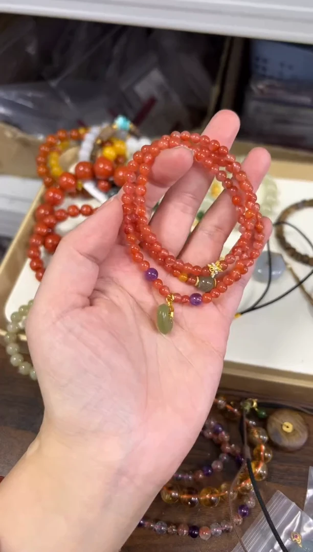 未镶嵌手链南红玛瑙孤品南红玛瑙和田设计款多圈[2917]