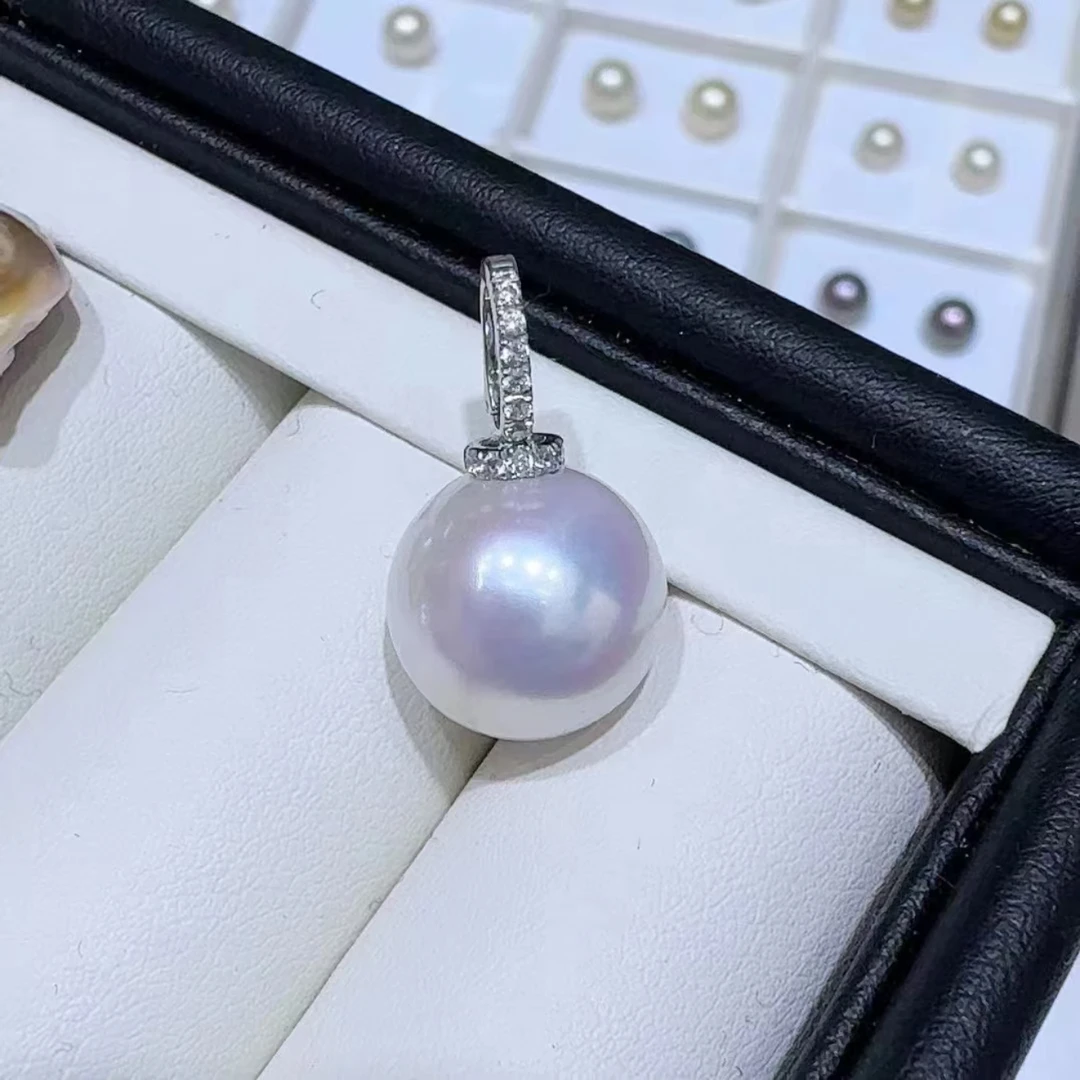 【龙珠万能扣-S925银扣】14mm左右天然淡水吊坠【赠链】百搭气质经典