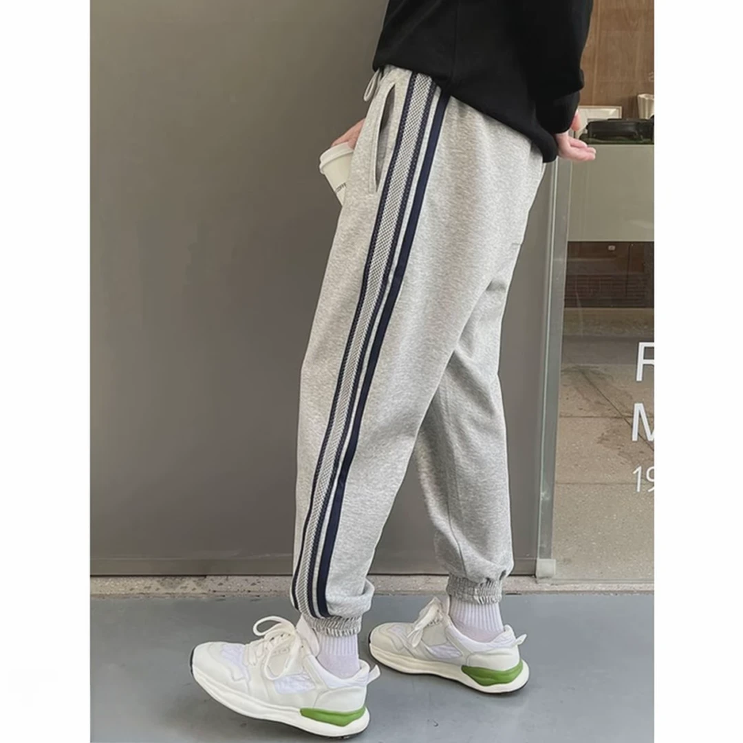 男士束脚长裤春秋青少年宽松休闲裤侧边织带潮流帅气卫裤2059