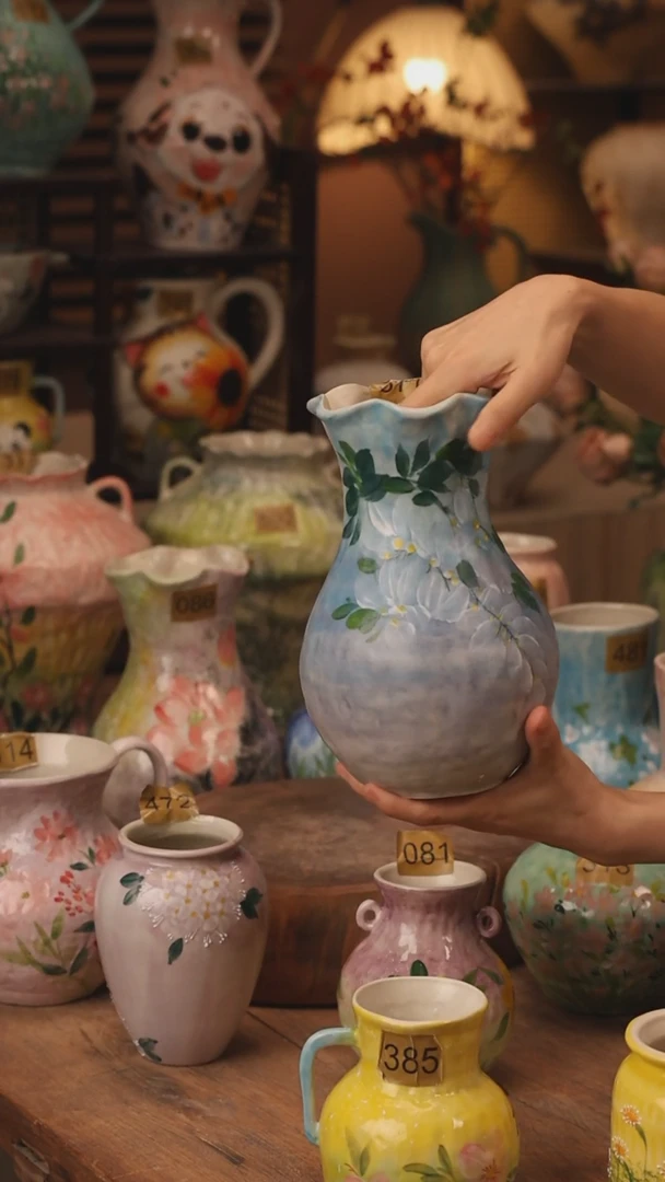 陶瓷景德镇设计师手作花器摆件侘寂风377