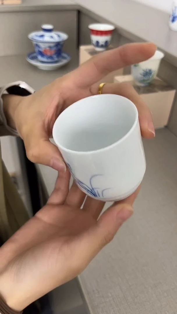 景德镇高温瓷容天杯兰花