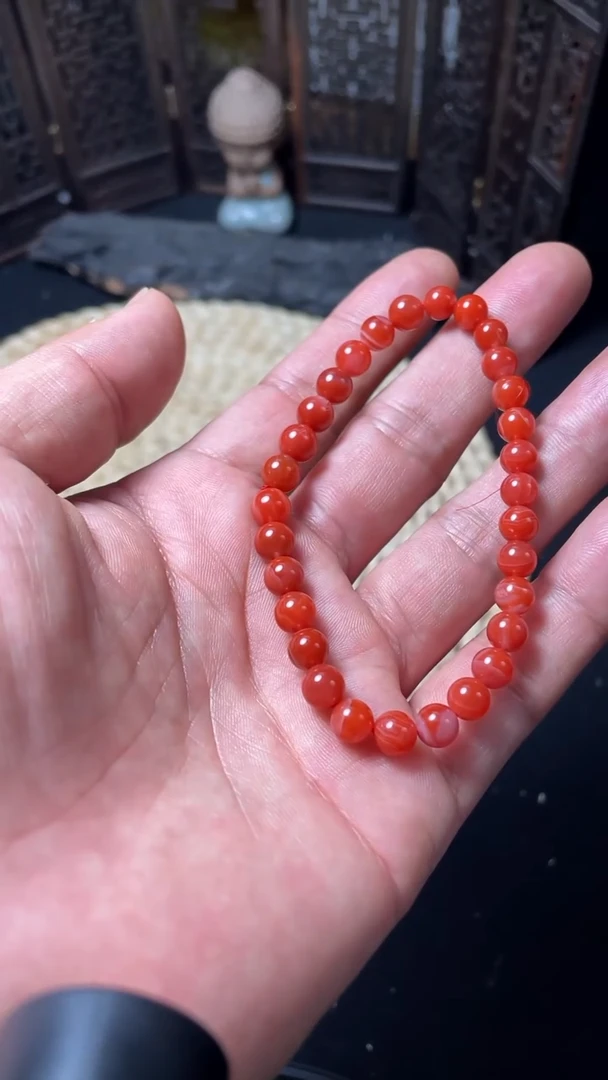 南红玛瑙手串未镶嵌冷水河手串6mm
