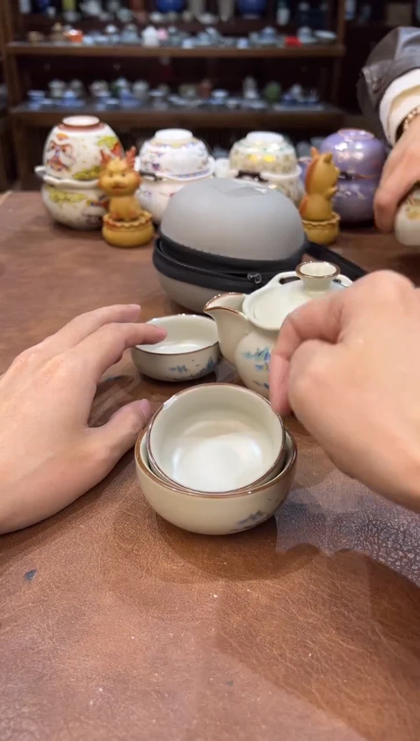 真的很便宜会开片的旅行茶具