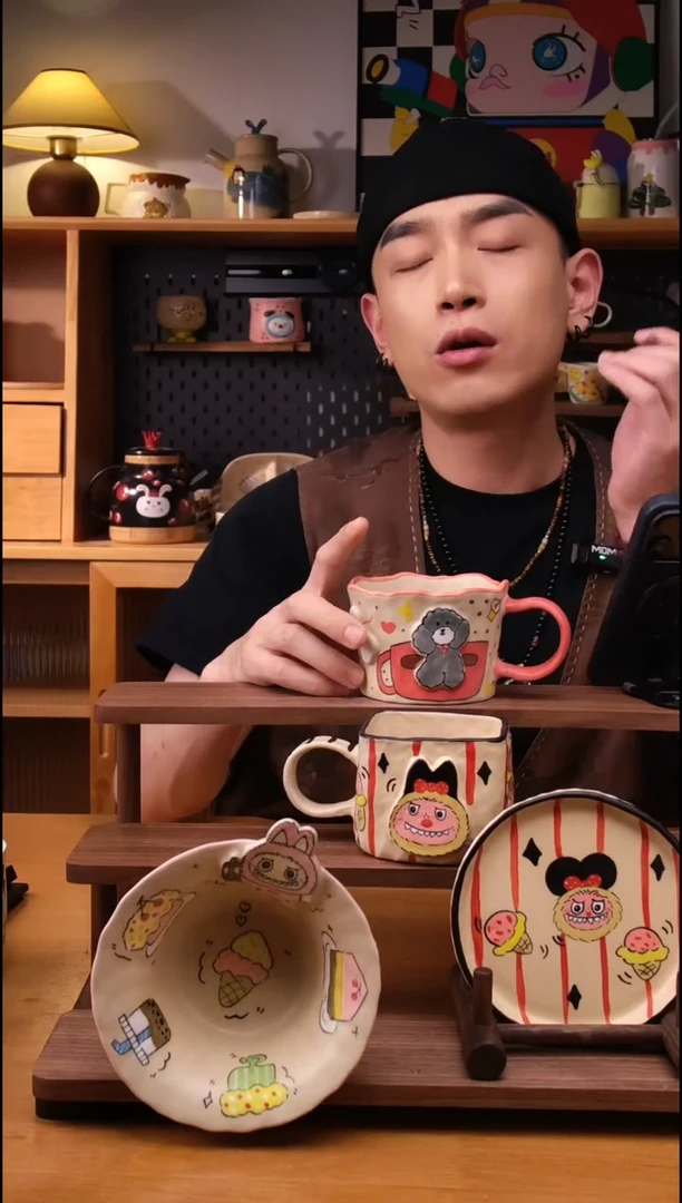 杯子景德镇可爱设计师款陶瓷