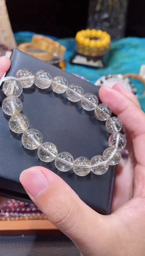 未镶嵌手串发晶魔鬼银发晶单圈12m+