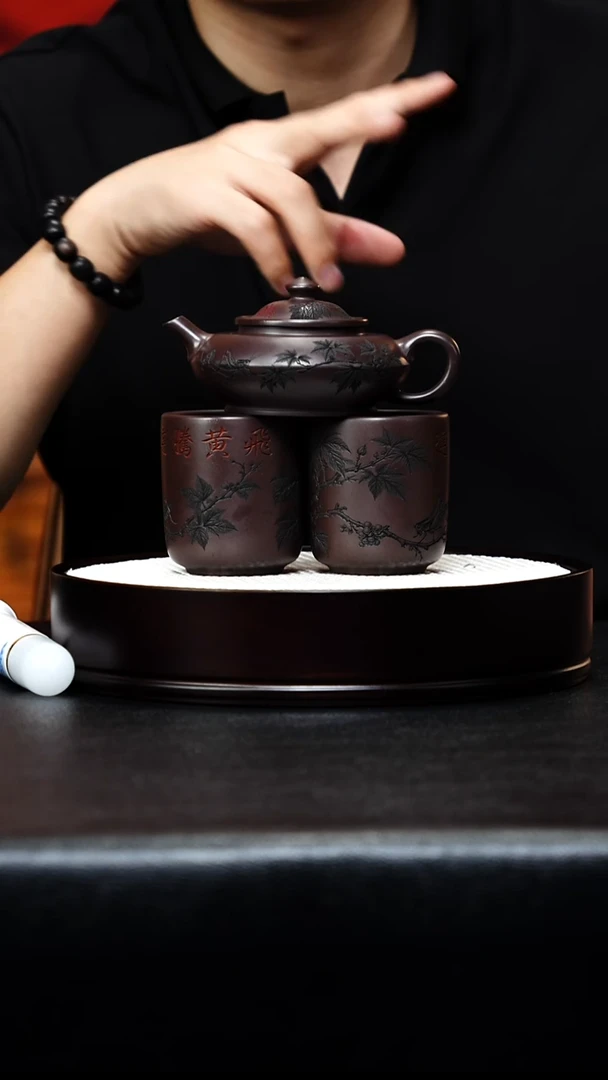 茶壶紫砂宜兴紫砂 飞黄腾达 赤龙血砂壶 赵圆静2