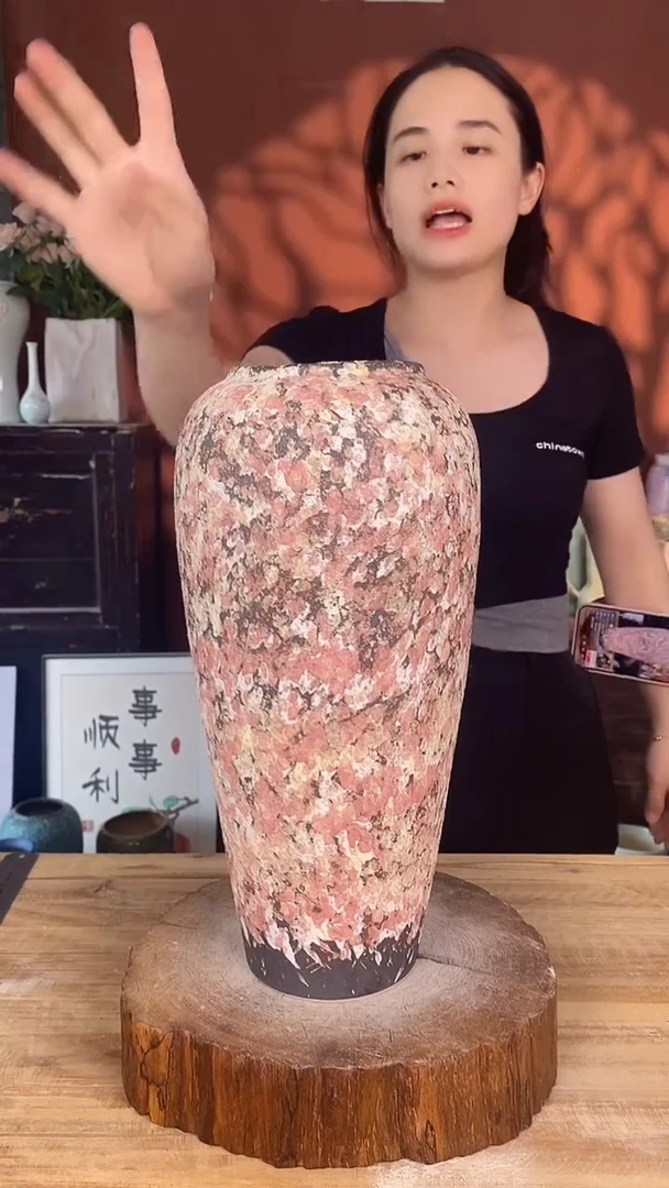 摆件景德镇高温陶瓷花器（口径10高度35）